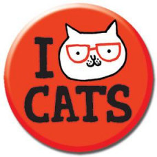 Button - 'I Cat Cats' Red