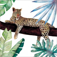 Card - Foil Resting Leopard