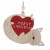 Cat with Heart Merry Christmas Hanging Ornament