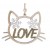 Love Cat Heads Hanging Decoration - Gold