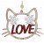 Love Cat Heads Hanging Decoration - Red