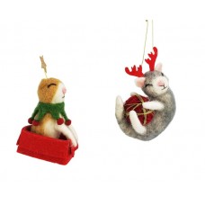 Playful Christmas Cats Hanging Decorations