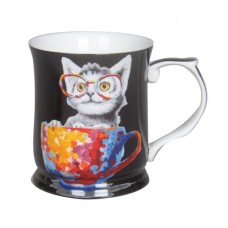 Cheeki Little Cat Black Mug