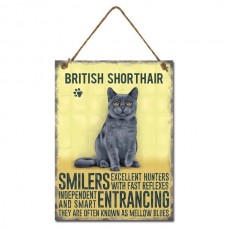 British Shorthair Cat Metal Wall Hanging
