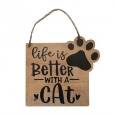 Life is Better with a Cat Wooden Wall Hanging