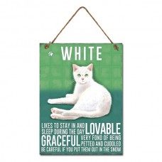 White Cat Metal Wall Hanging