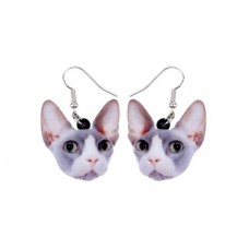 Sphynx Cat Face Acrylic Earrings