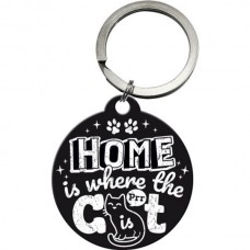 Home is Where the Cat Is Black Keyring