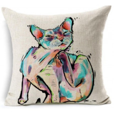 Devon Rex Colourful Cushion