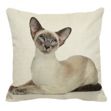 Siamese Blue Point Sitting Cat Cushion