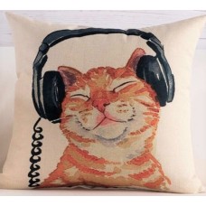 Headphones Cat Cushion