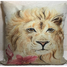 Lion with Flower Cushion